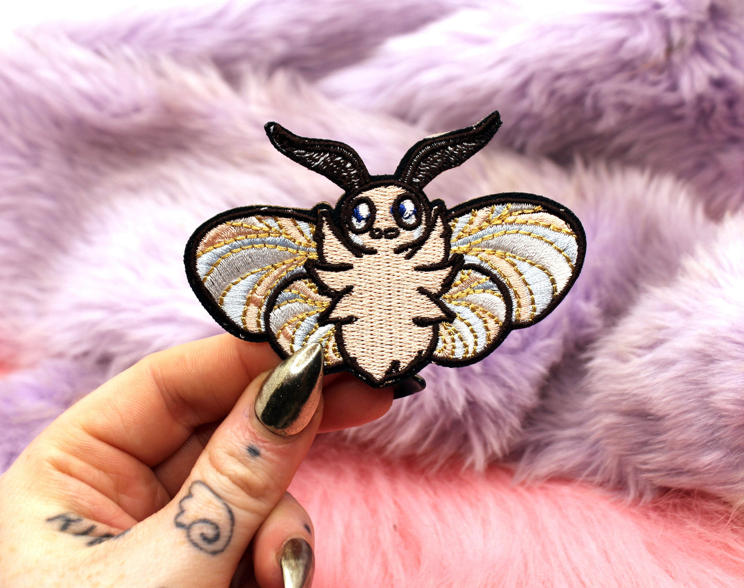 Transgender Moth Iron-On Patch (80mm)