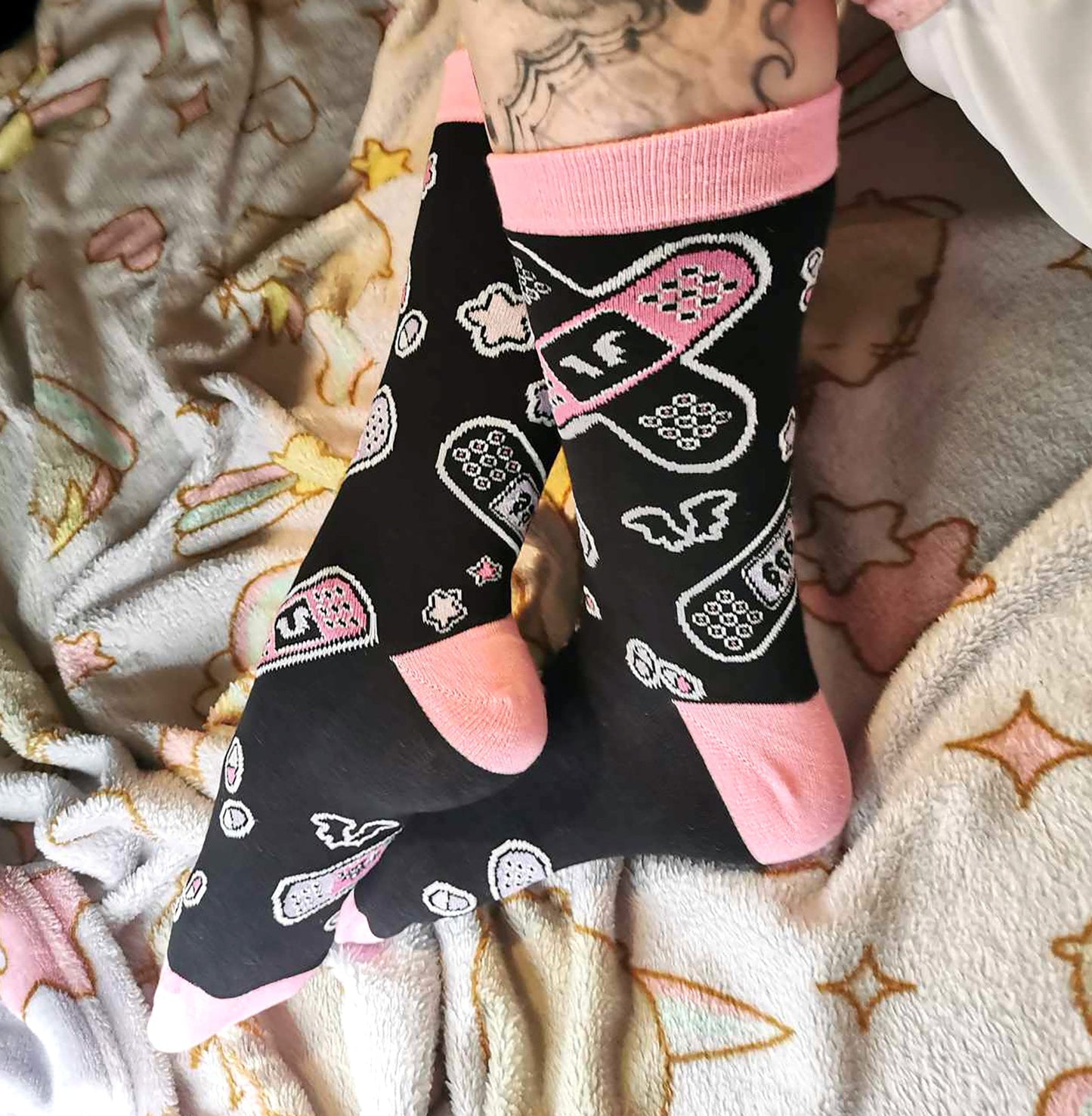 Black Menhera Socks (Size 3-9 UK)