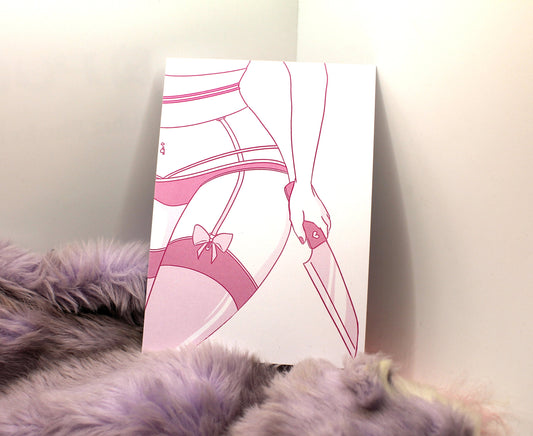 Pink Knife A6 Print B