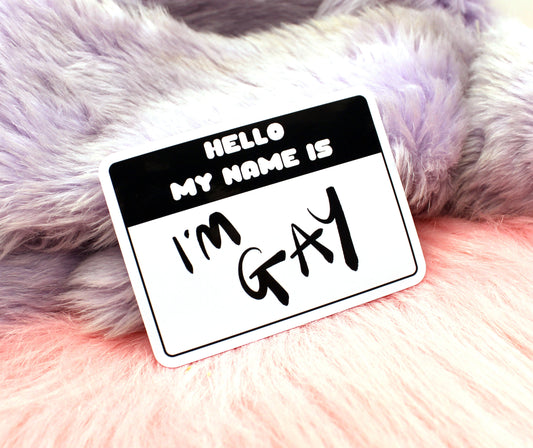 Hello, My Name is I'm Gay Sticker (8cm)