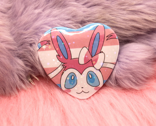 Sylveon Trans Heart Badge (55mm)