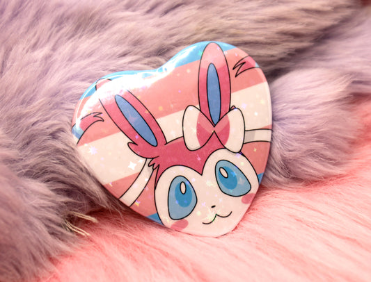 Sylveon Trans Heart Badge (55mm)