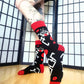 Narinder Cult of the Lamb Red and Black Crew Socks (Adult Size 3-12 UK)