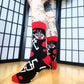 Narinder Cult of the Lamb Red and Black Crew Socks (Adult Size 3-12 UK)