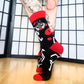 Narinder Cult of the Lamb Red and Black Crew Socks (Adult Size 3-12 UK)