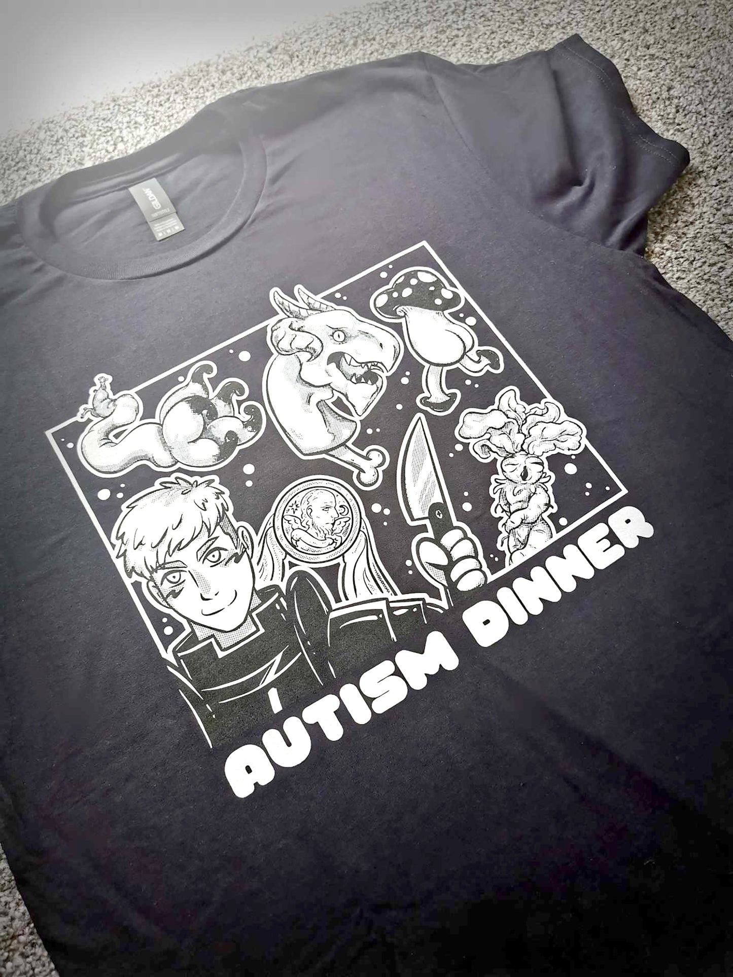 Dungeon Meshi Autism Dinner T-shirt (Sizes: S-XXL)