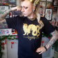 Gold Wyrm on Black T-shirt (Sizes: S-4XL)