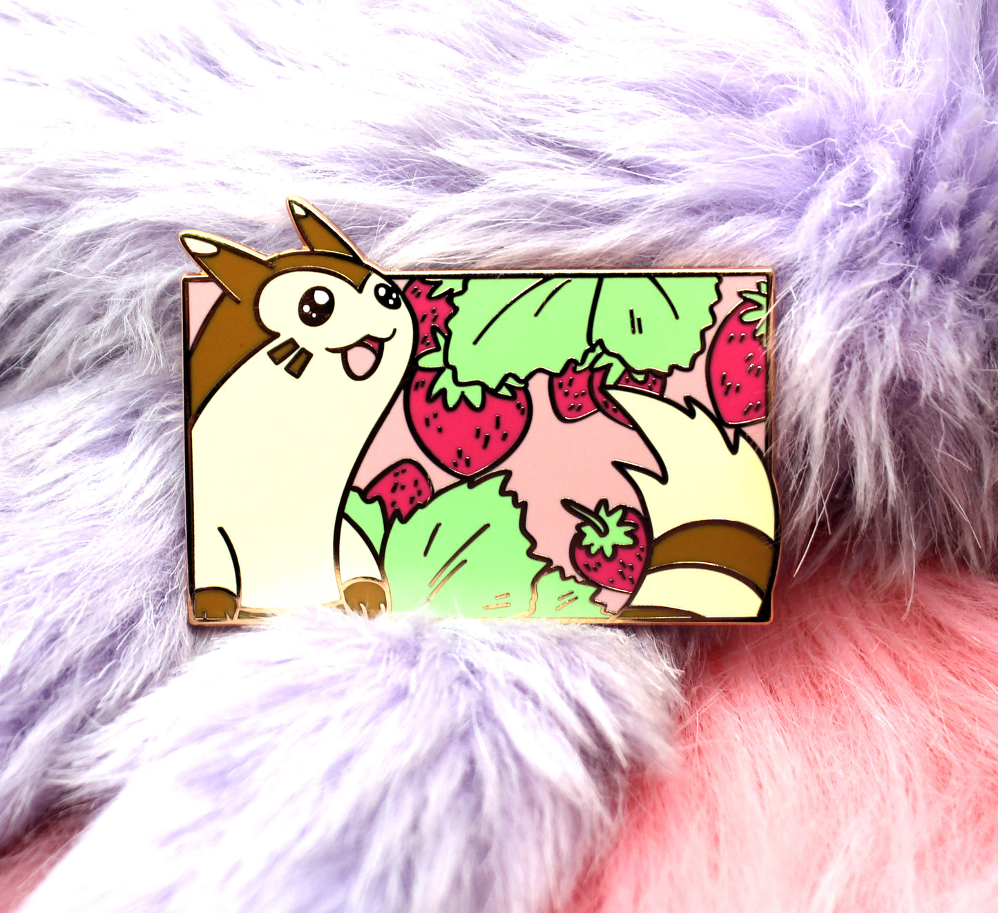 Furret Enamel Pin (A Grade, Hard, Rose Gold)