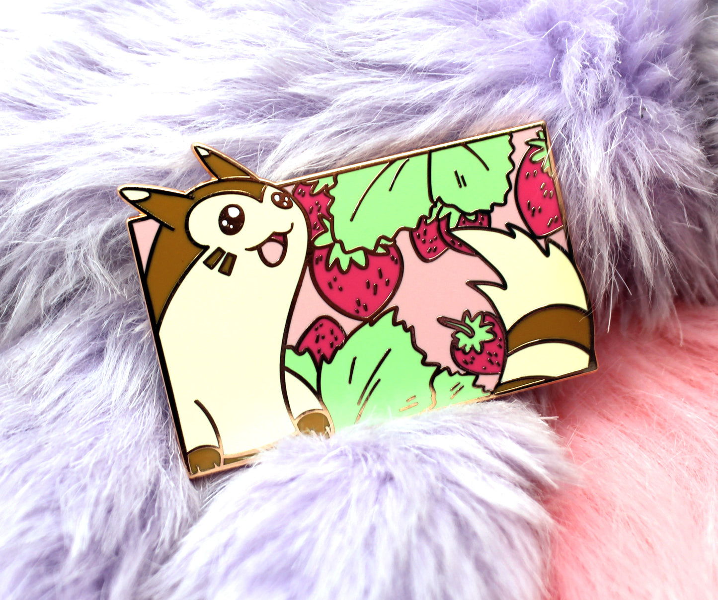 Furret Enamel Pin (A Grade, Hard, Rose Gold)