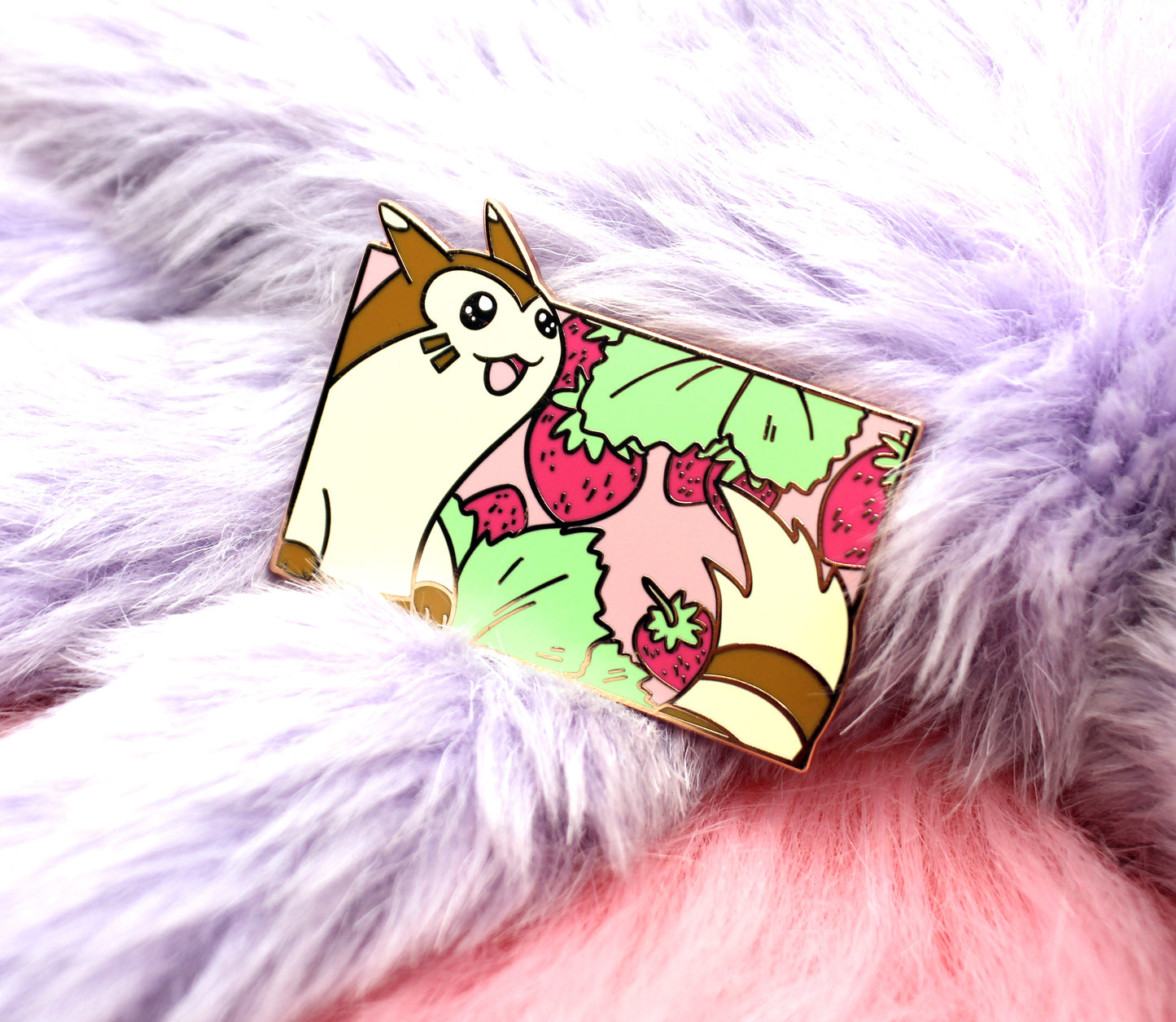 Furret Enamel Pin (A Grade, Hard, Rose Gold)