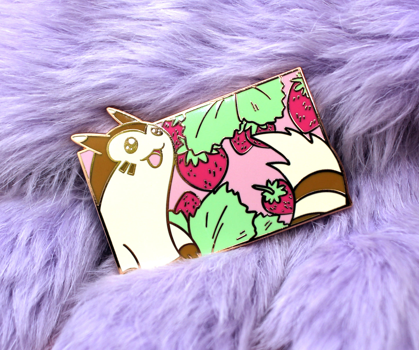 Furret Enamel Pin (A Grade, Hard, Rose Gold)