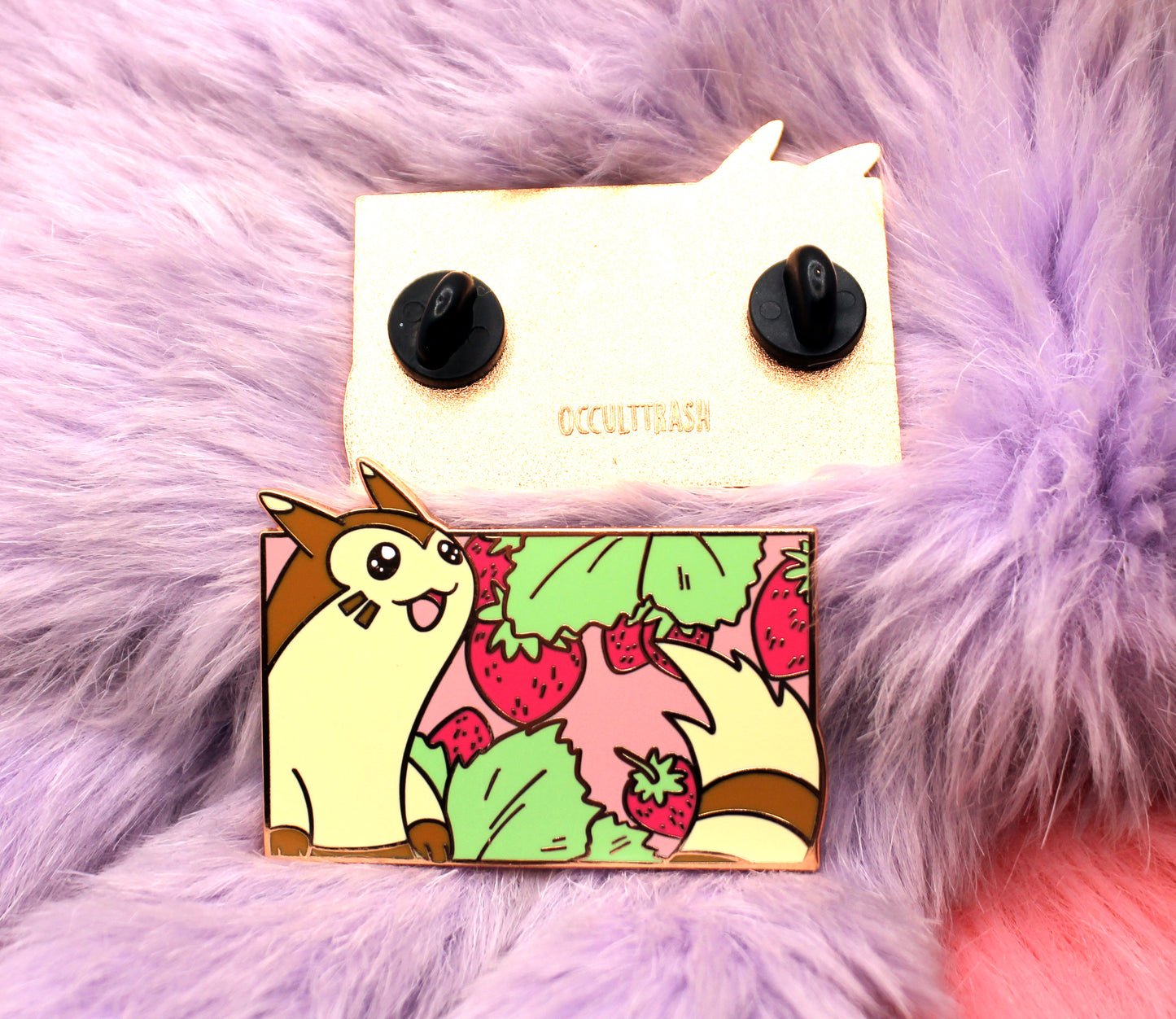 Furret Enamel Pin (A Grade, Hard, Rose Gold)