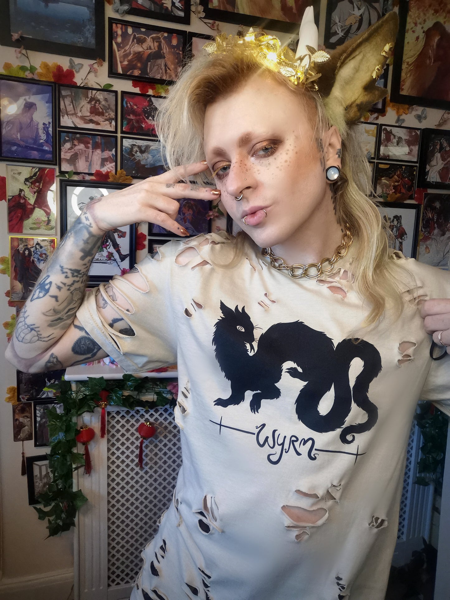 Black Wyrm on Sand T-shirt (Sizes: S-4XL)