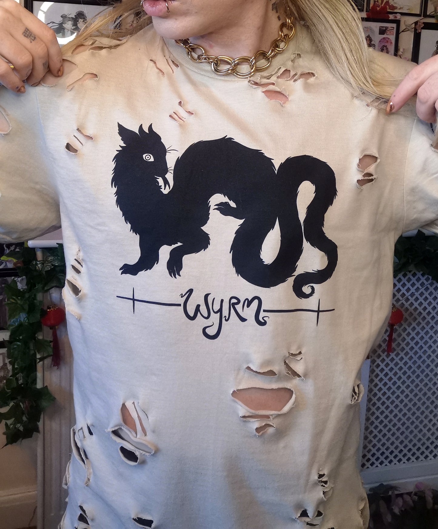 Black Wyrm on Sand T-shirt (Sizes: S-4XL)