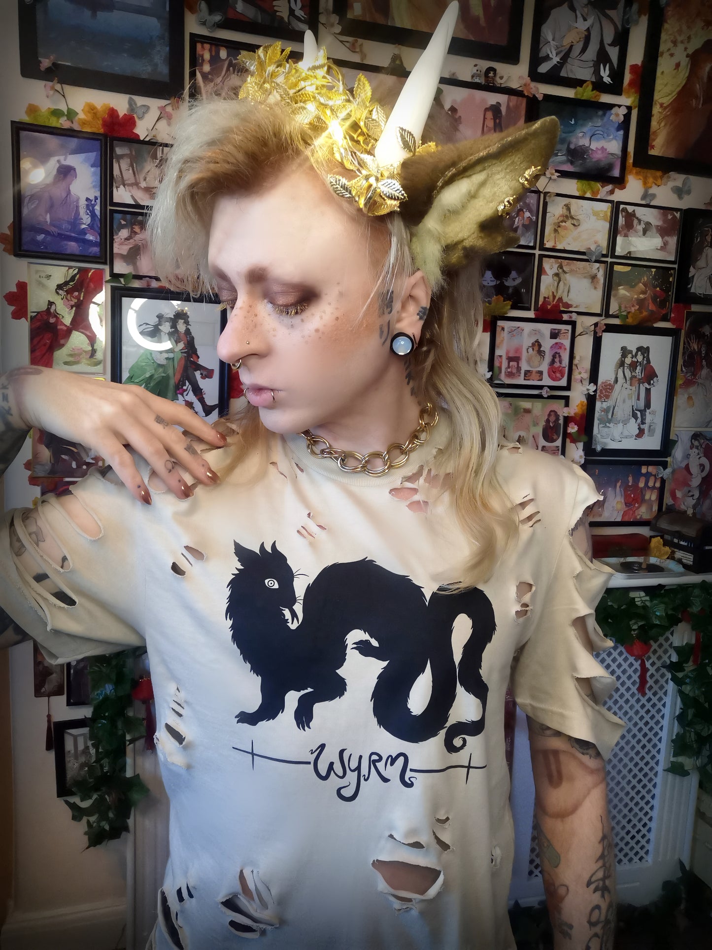 Black Wyrm on Sand T-shirt (Sizes: S-4XL)