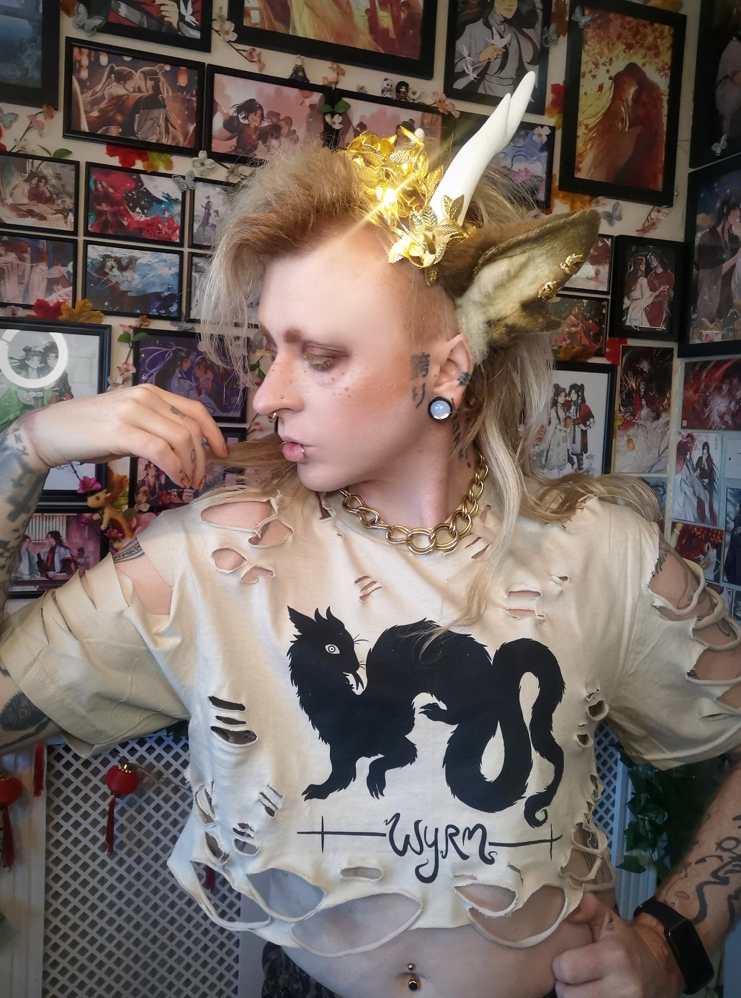 Black Wyrm on Sand T-shirt (Sizes: S-4XL)