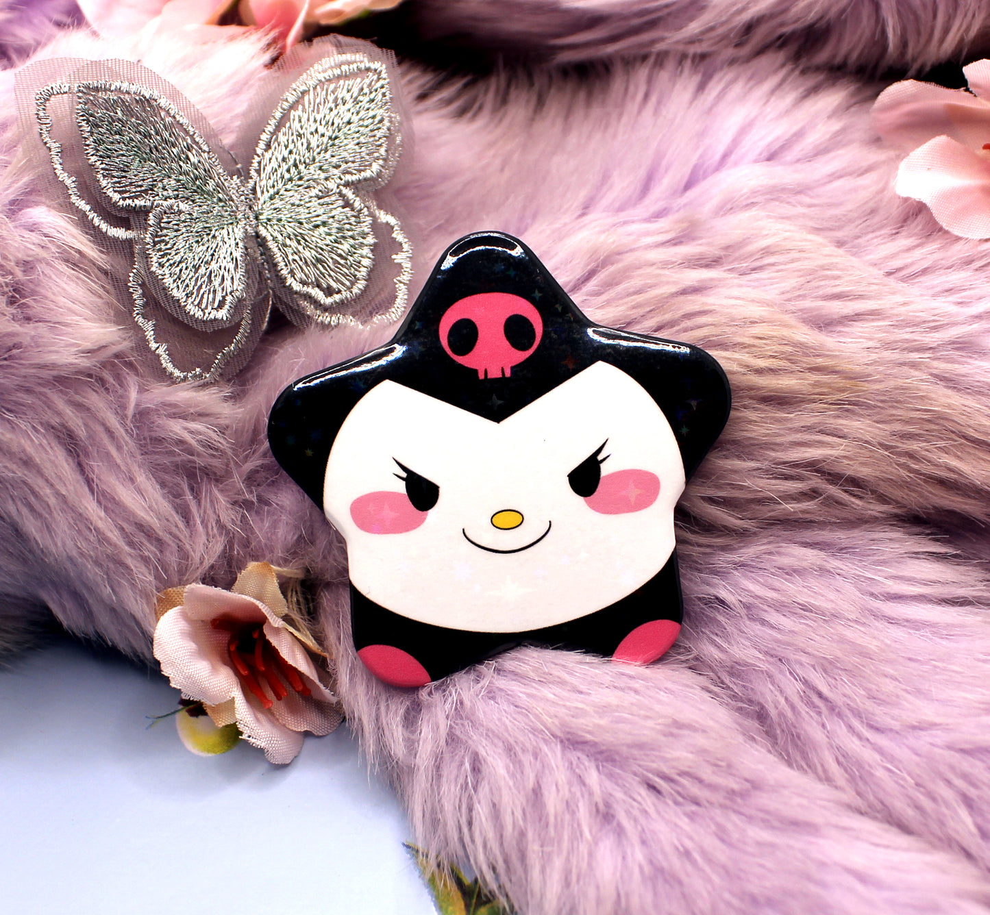 Kuromi Sanrio Holographic Sparkly Star Badge