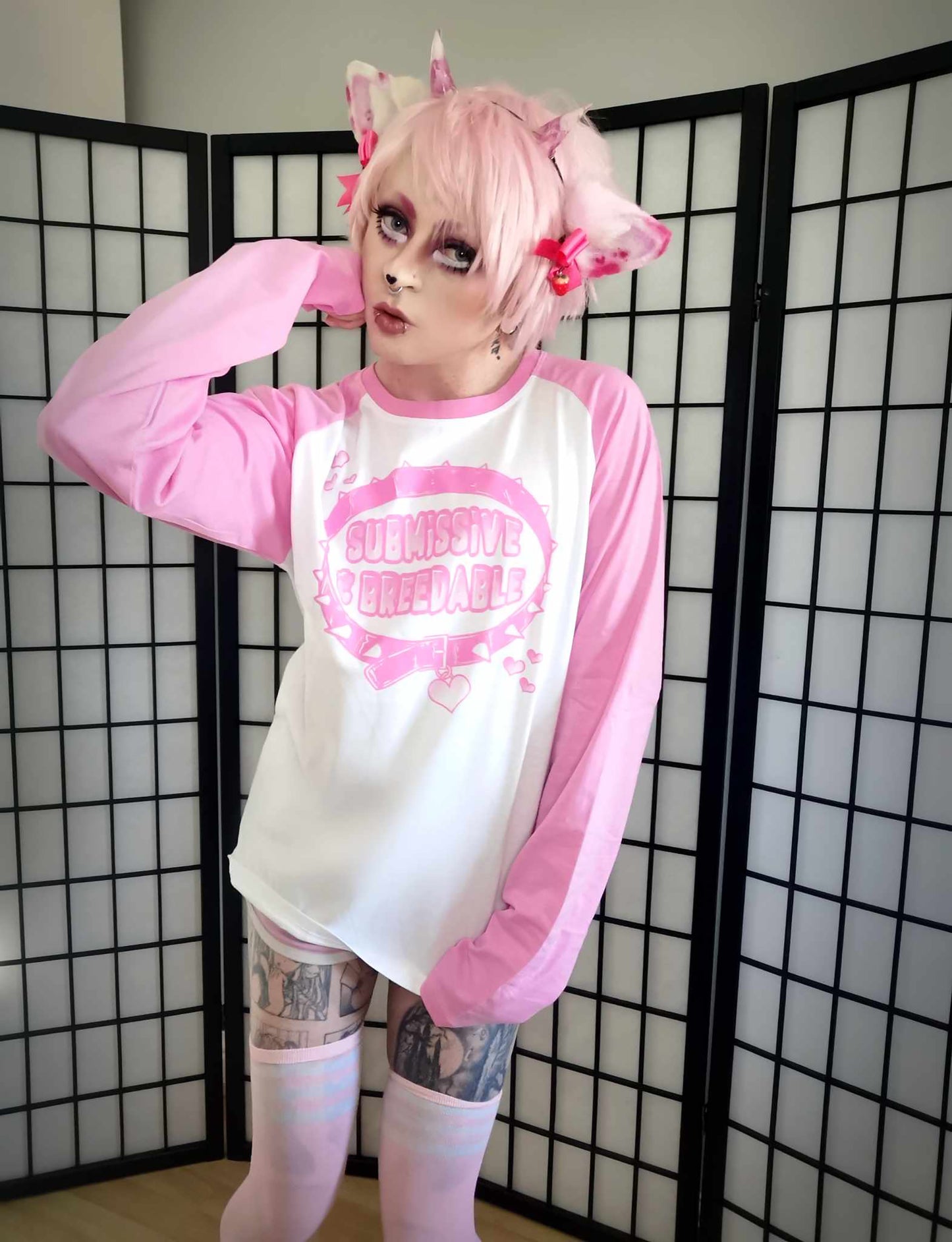 Submissive and Breedable Pink Full Outfit/T-shirt