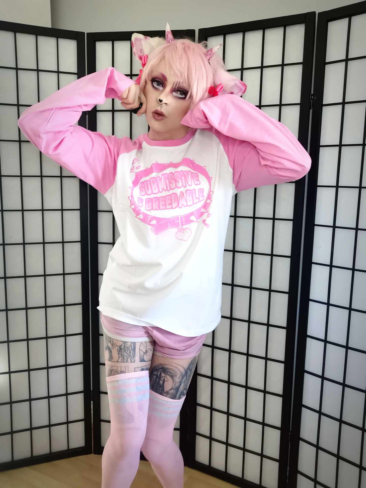 Submissive and Breedable Pink Full Outfit/T-shirt