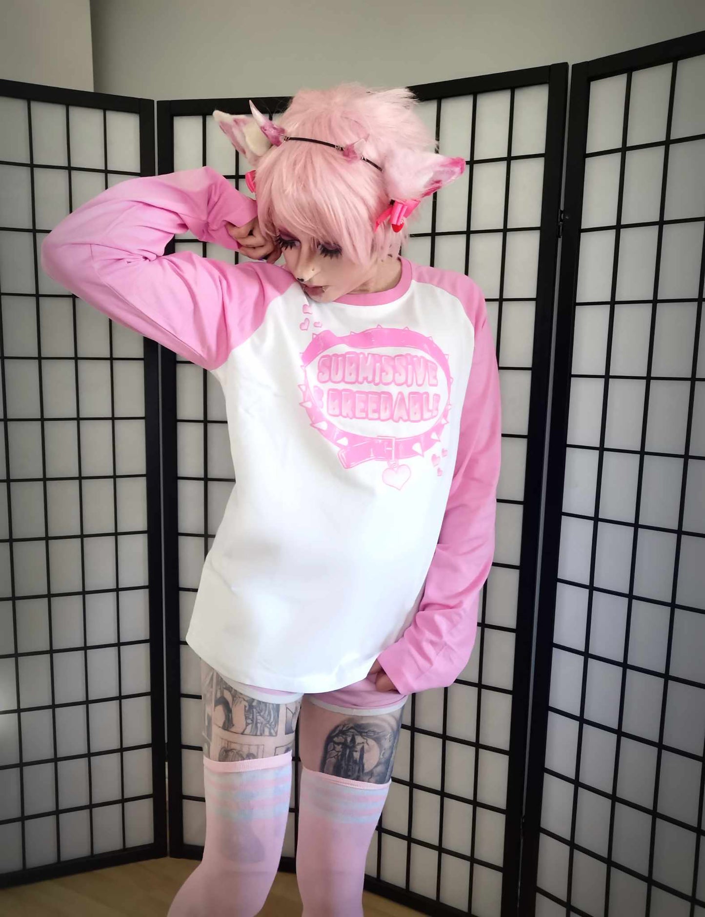 Submissive and Breedable Pink Full Outfit/T-shirt