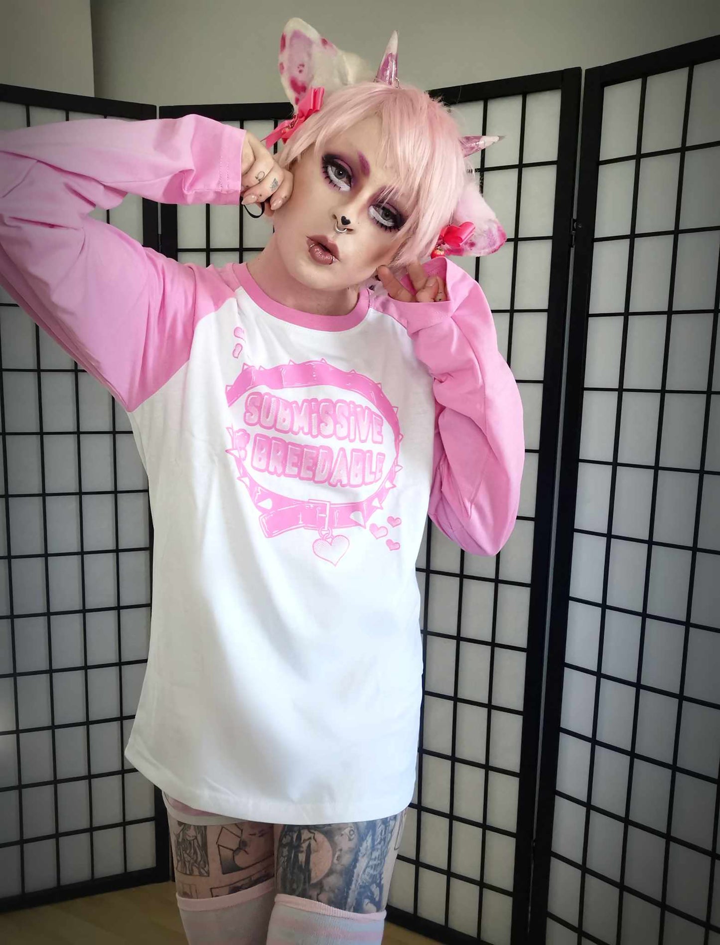 Submissive and Breedable Pink Full Outfit/T-shirt