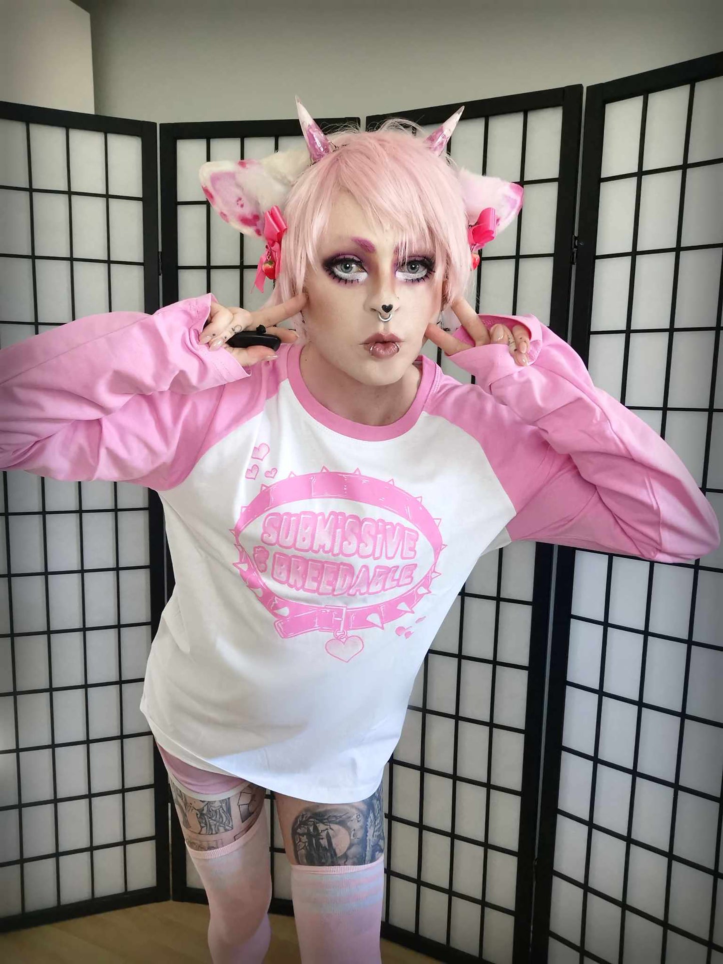 Submissive and Breedable Pink Full Outfit/T-shirt