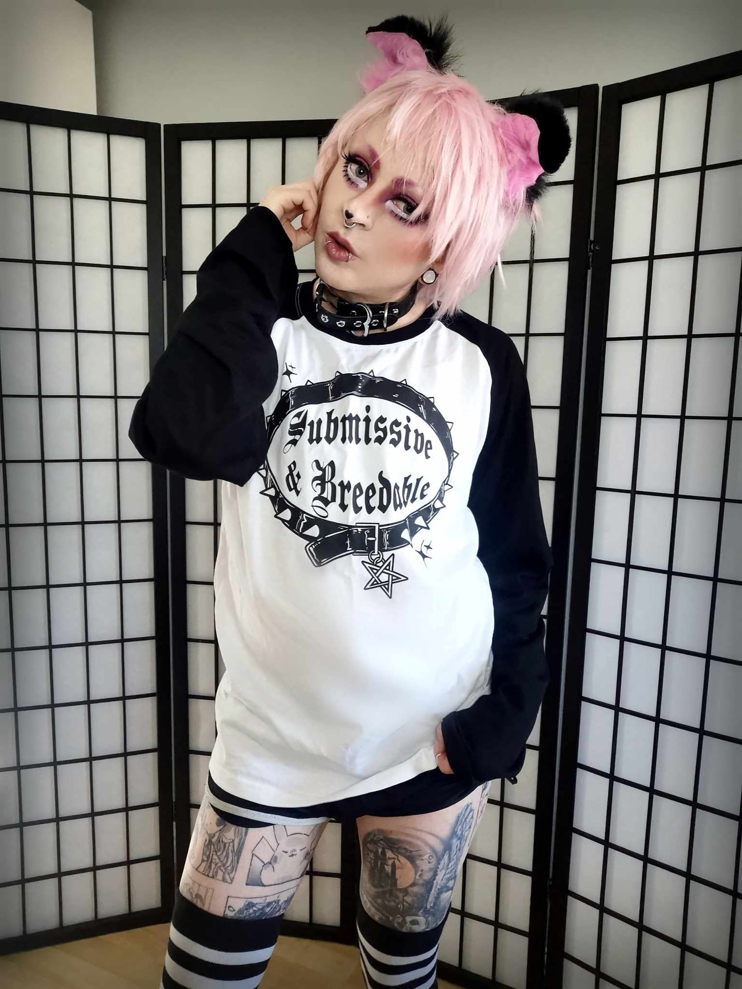 Submissive n Breedable Black Full Outfit/T-shirt (Sizes: S-XXL)