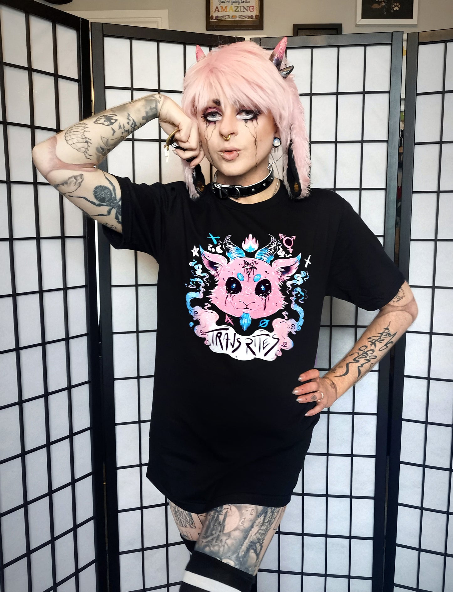 Trans Rites Transgender Baphomet T-shirt (Sizes S-4XL)