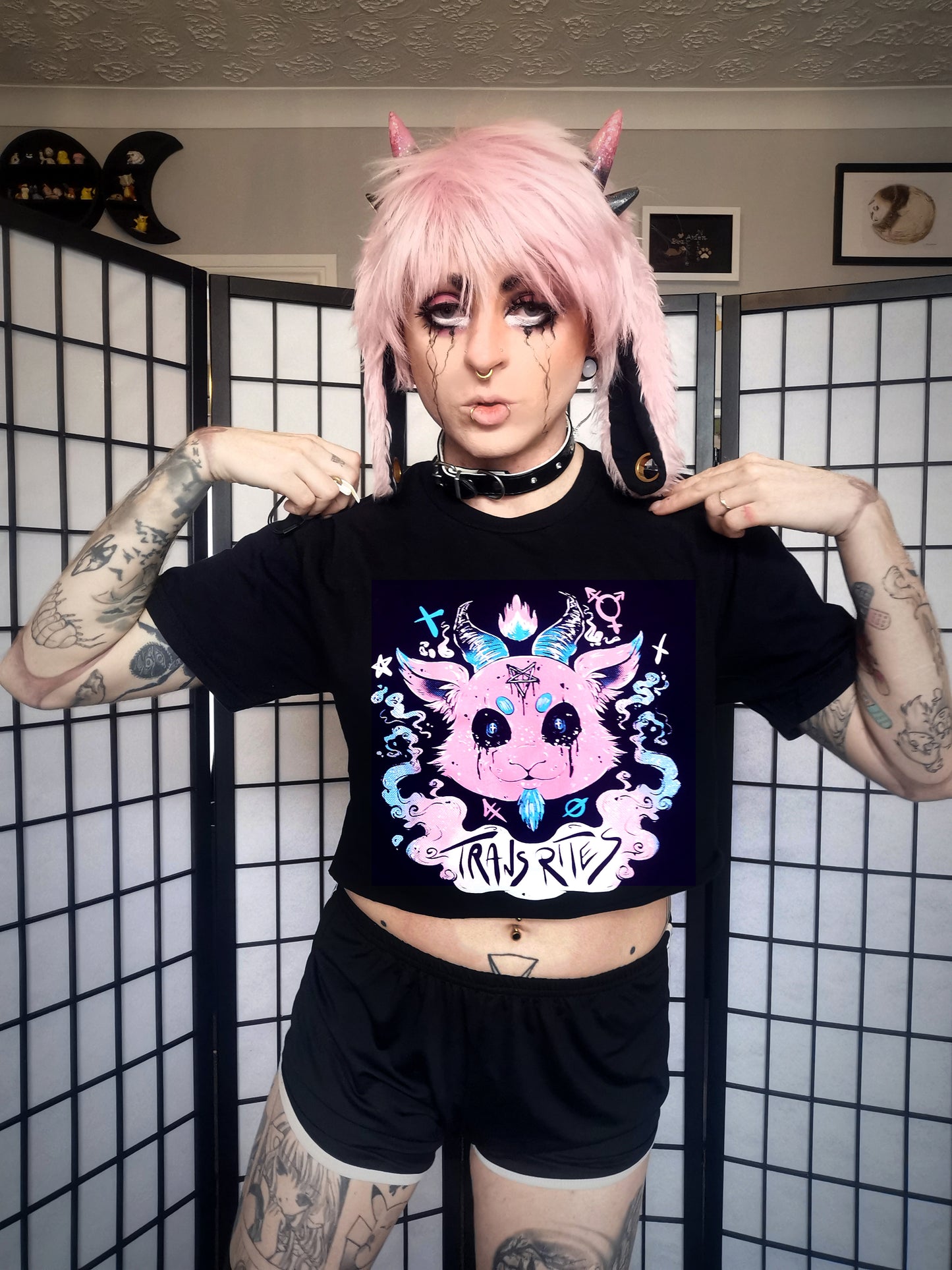 Trans Rites Transgender Baphomet T-shirt (Sizes S-4XL)