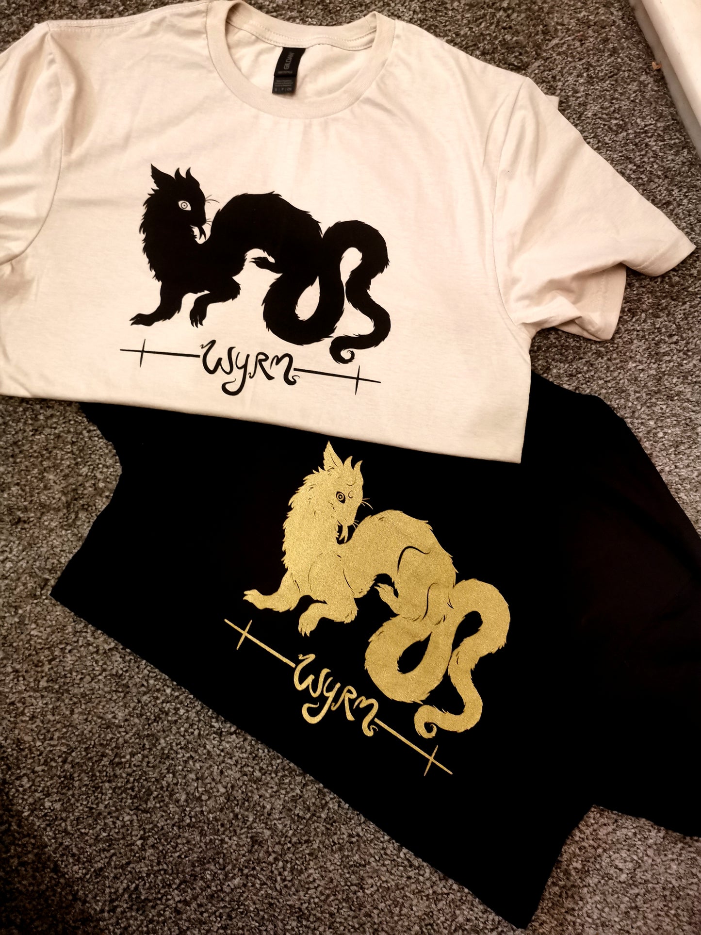 Black Wyrm on Sand T-shirt (Sizes: S-4XL)