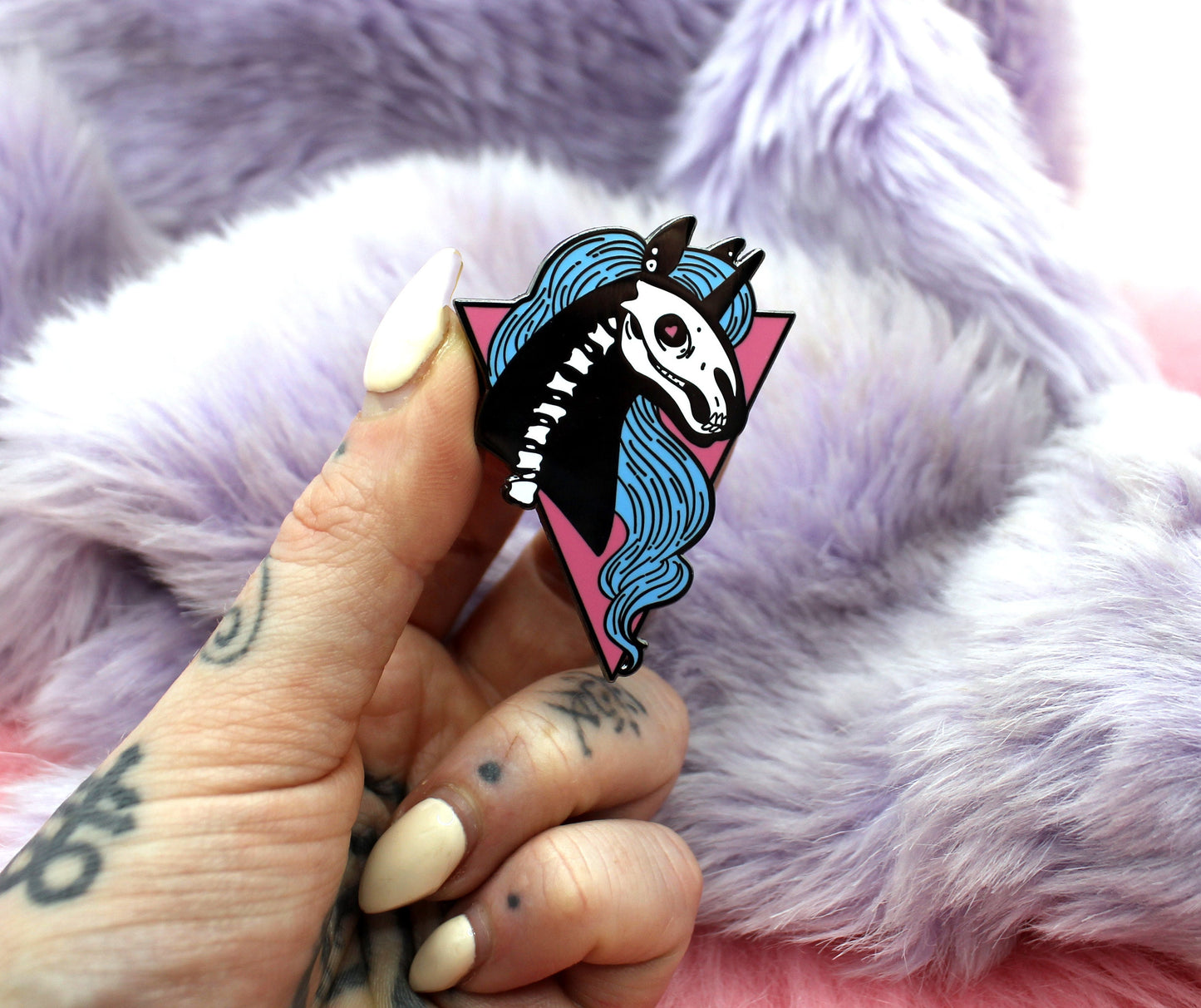 Skeleton Unicorn Enamel Pin (A Grade, Hard, Black Nickel)