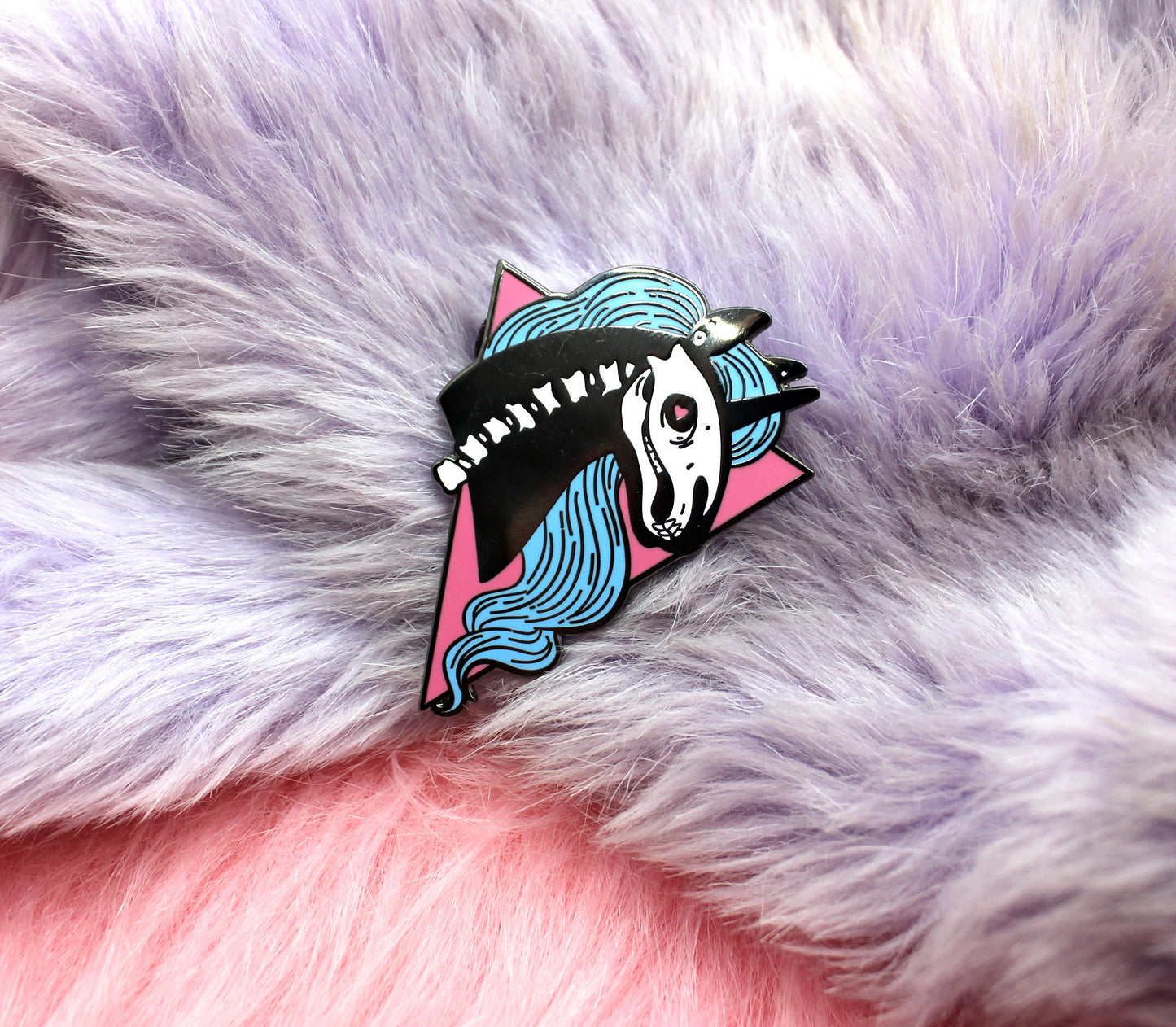 Skeleton Unicorn Enamel Pin (A Grade, Hard, Black Nickel)