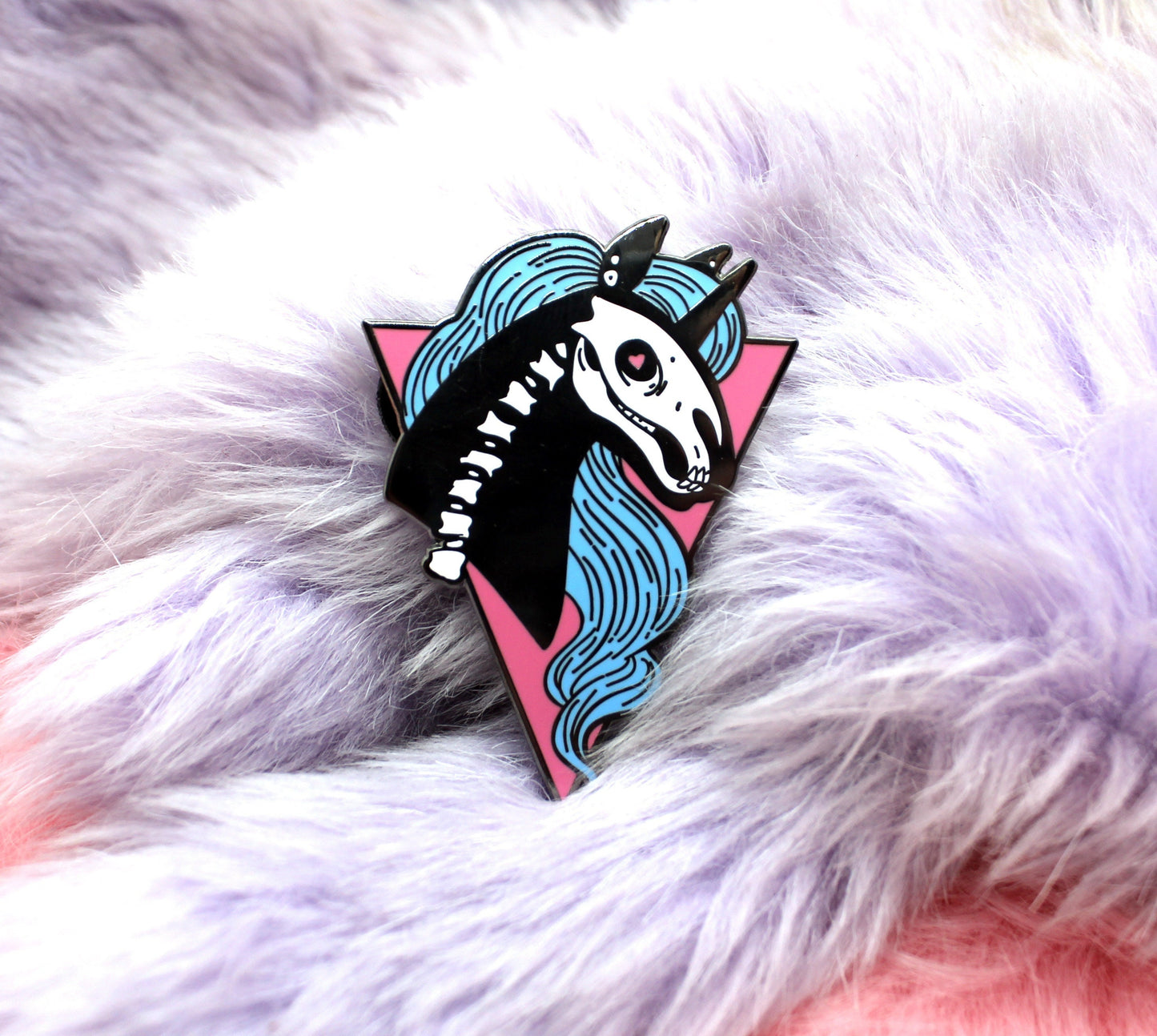 Skeleton Unicorn Enamel Pin (A Grade, Hard, Black Nickel)