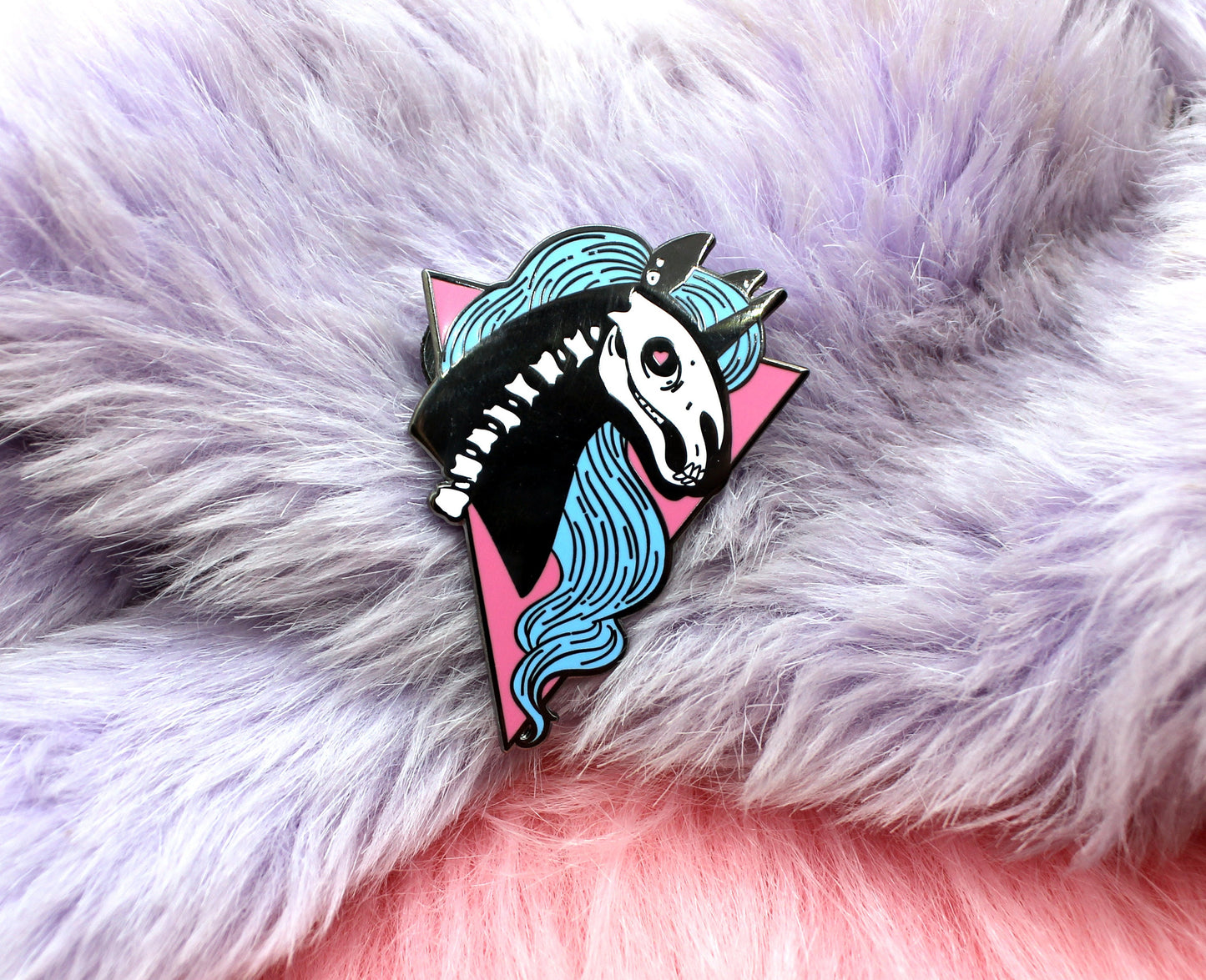 Skeleton Unicorn Enamel Pin (A Grade, Hard, Black Nickel)