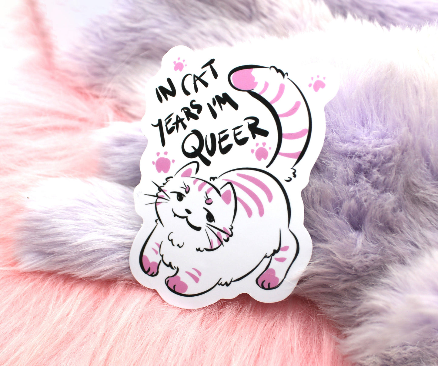 In Cat Years I'm Queer Sticker (80mm)