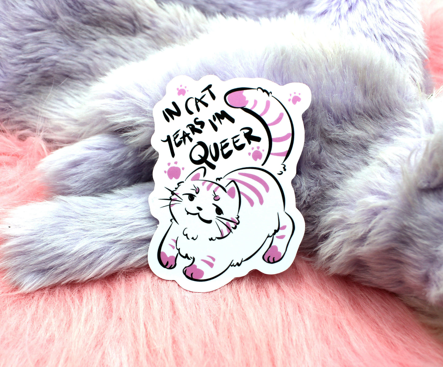 In Cat Years I'm Queer Sticker (80mm)