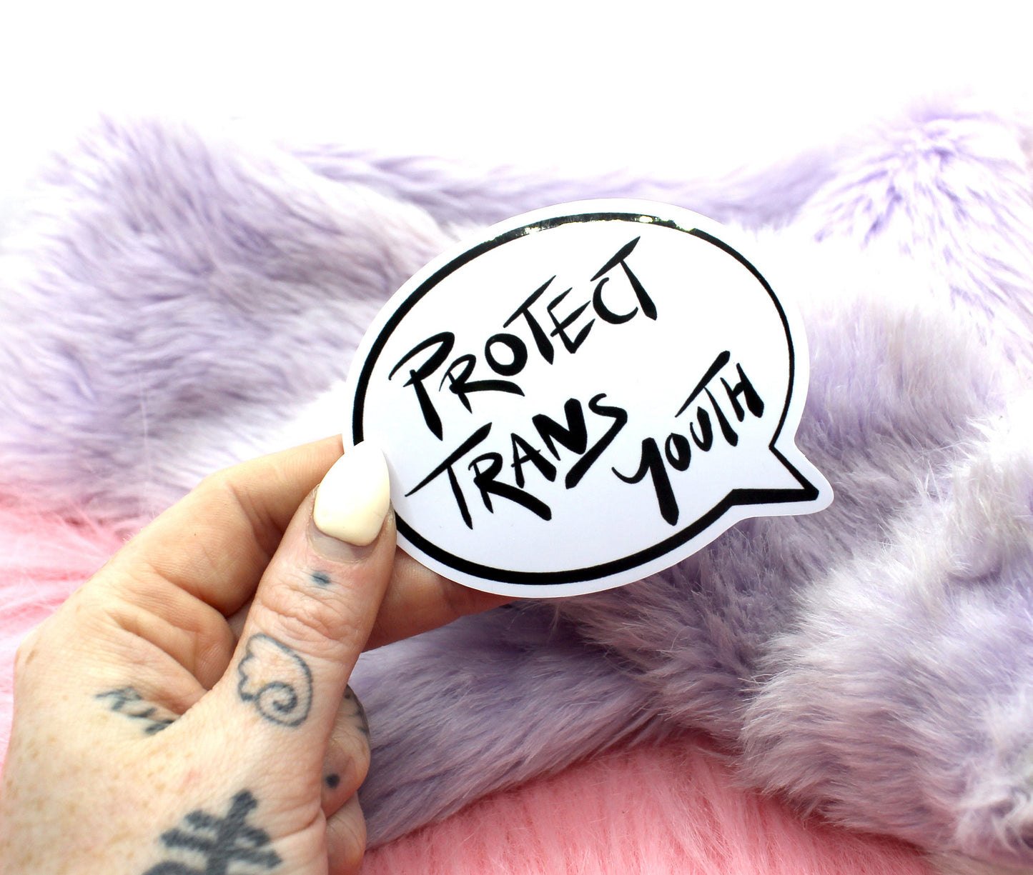 Protect Trans Youth Speech Bubble Sticker (60mm)