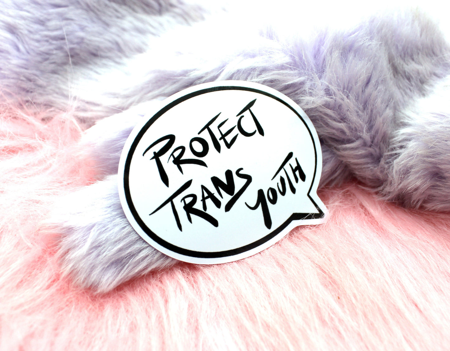 Protect Trans Youth Speech Bubble Sticker (60mm)