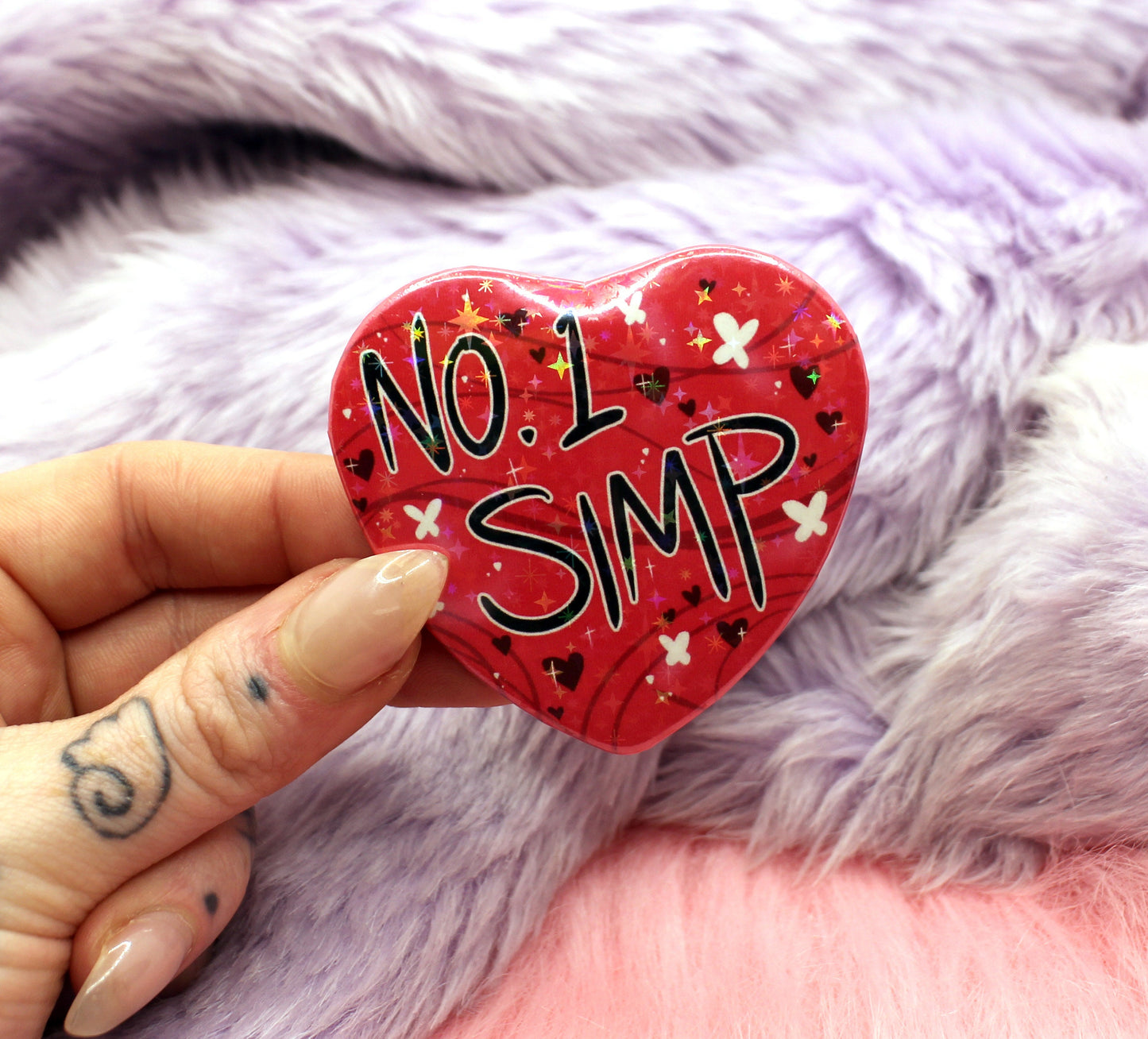 No.1 Simp Heart Badge (55mm)