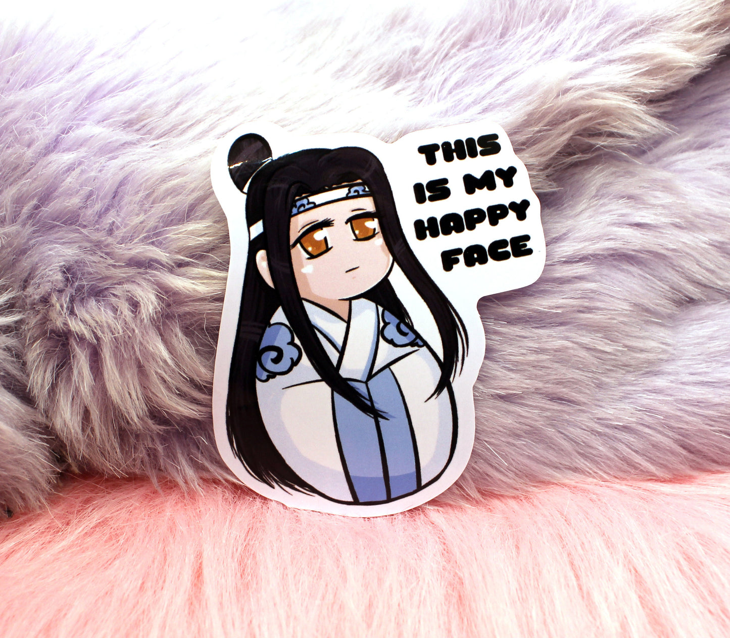 Lan Wangji This Is My Happy Face Sticker (8cm)