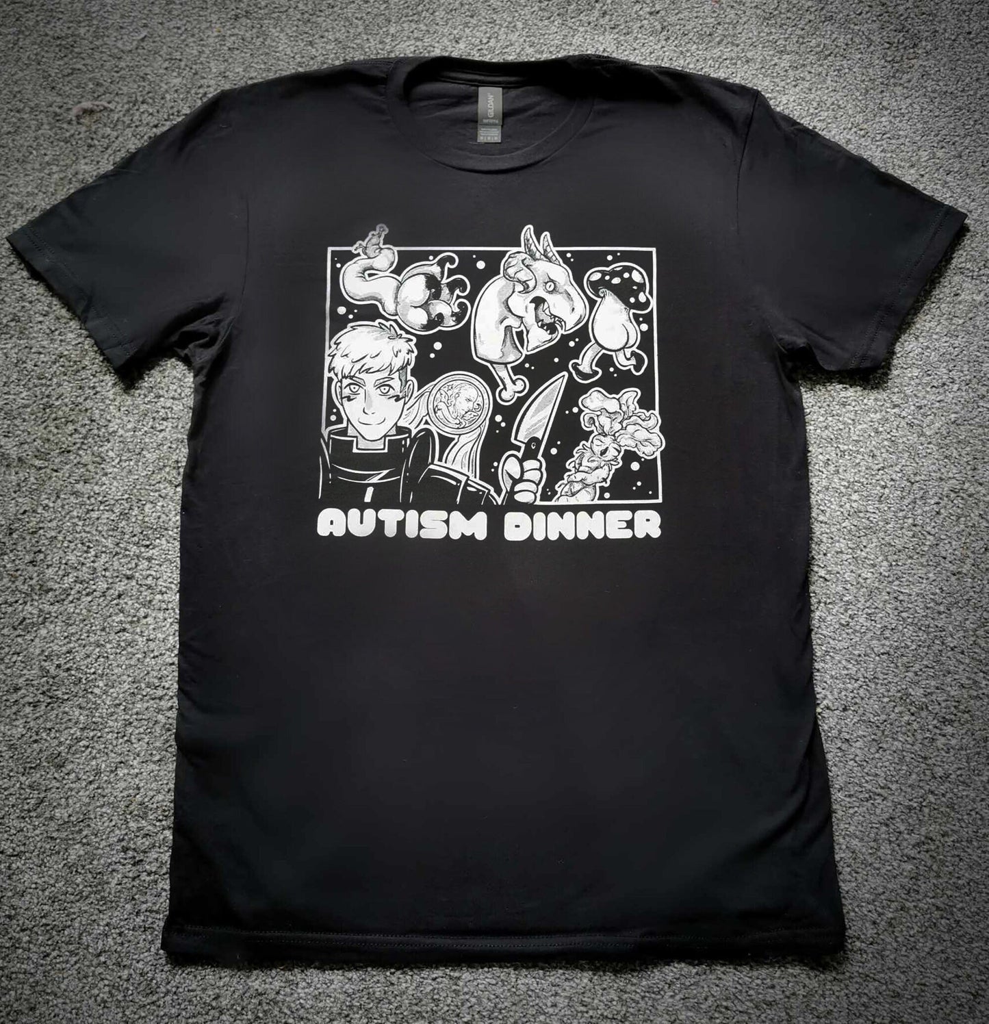 Dungeon Meshi Autism Dinner T-shirt (Sizes: S-XXL)