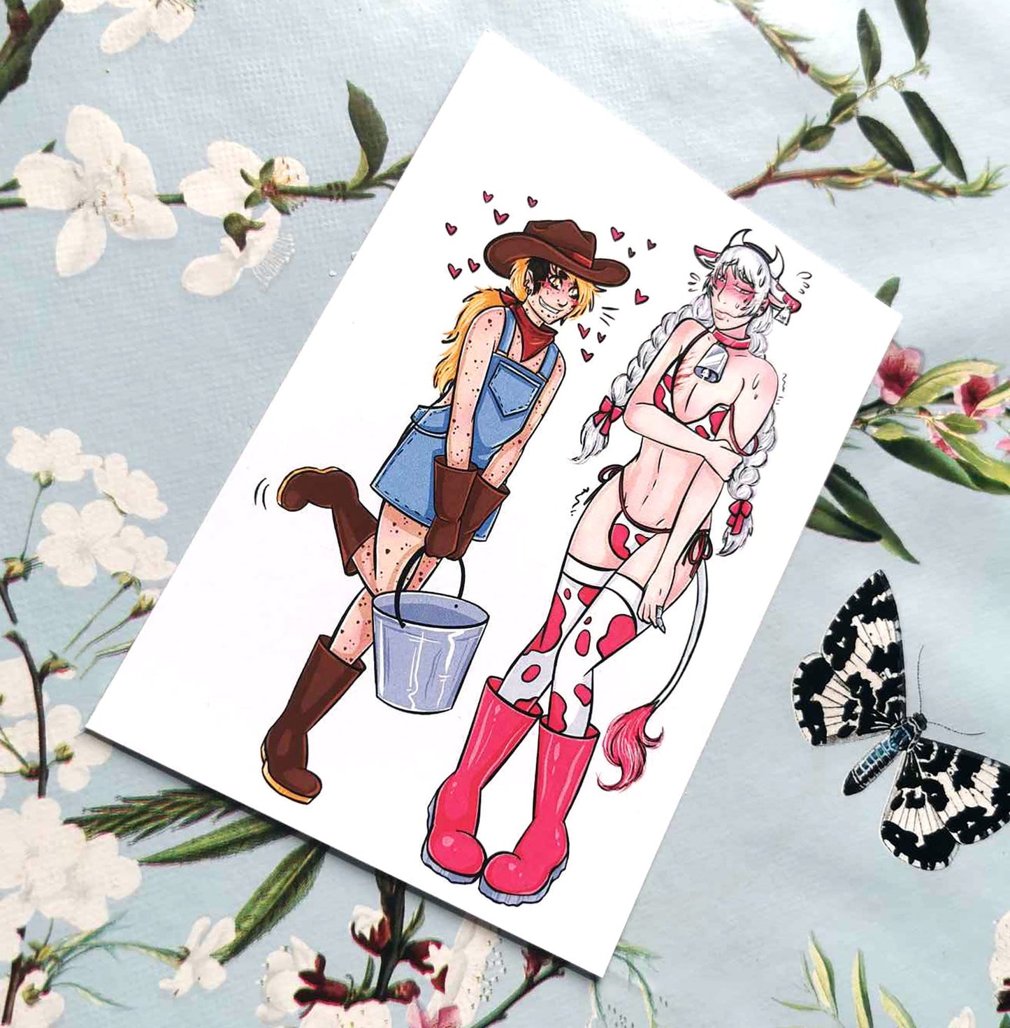 Cow Bikini Cosplay Pair A6 Print - The Nightingale Dragon Series