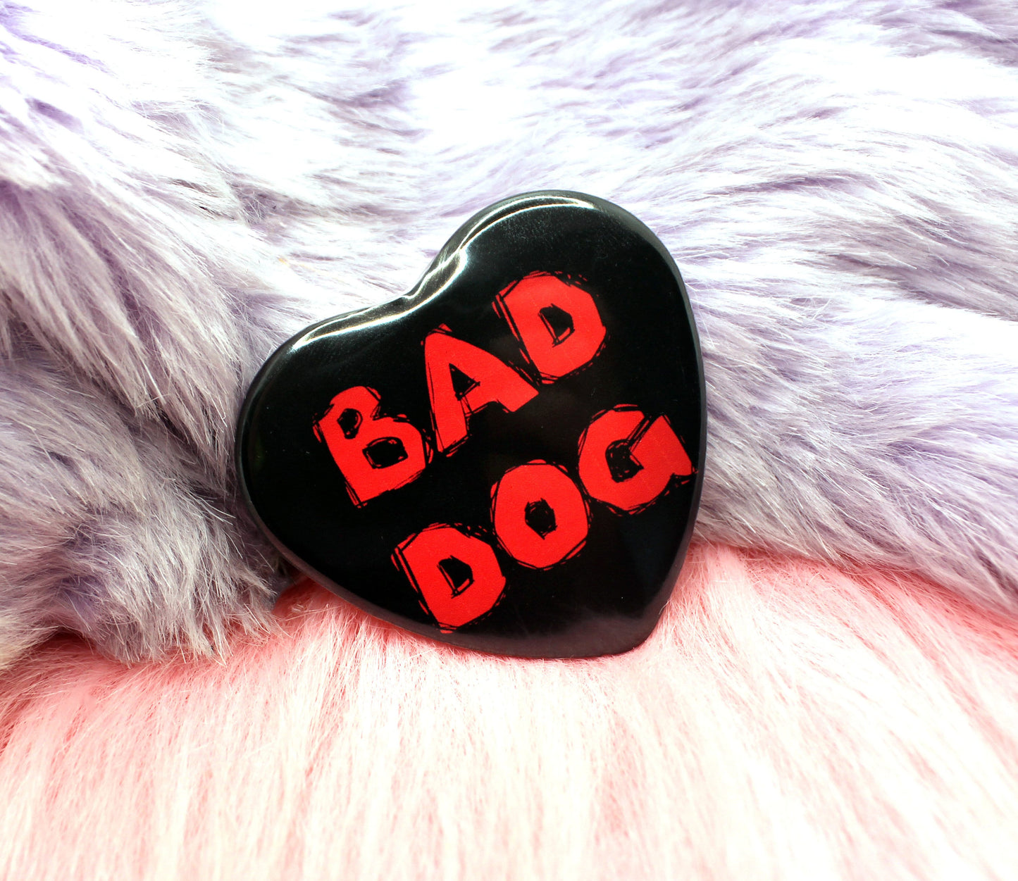 Bad Dog Heart Badge (55mm)