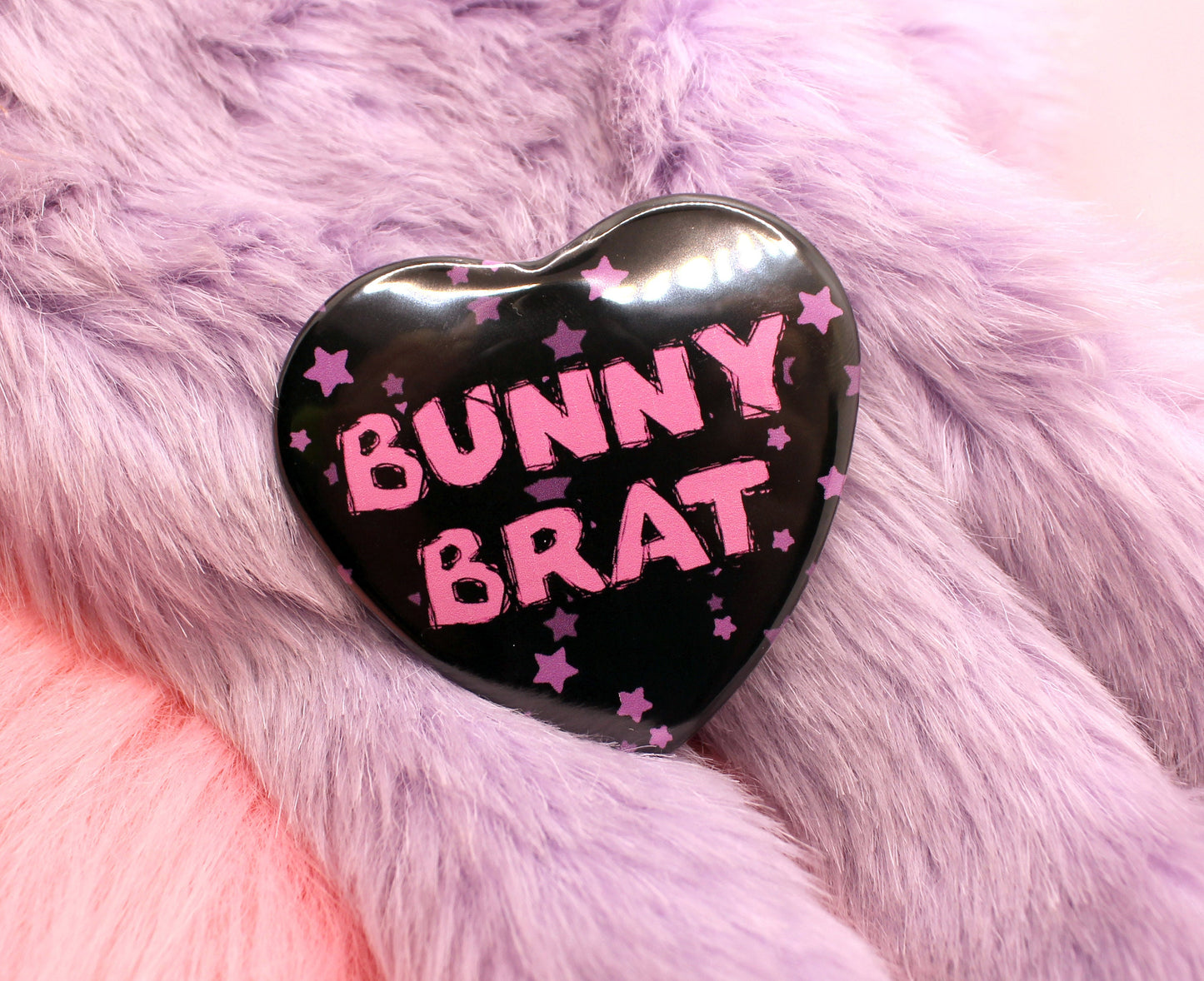 Bunny Brat Heart Badge (55mm)