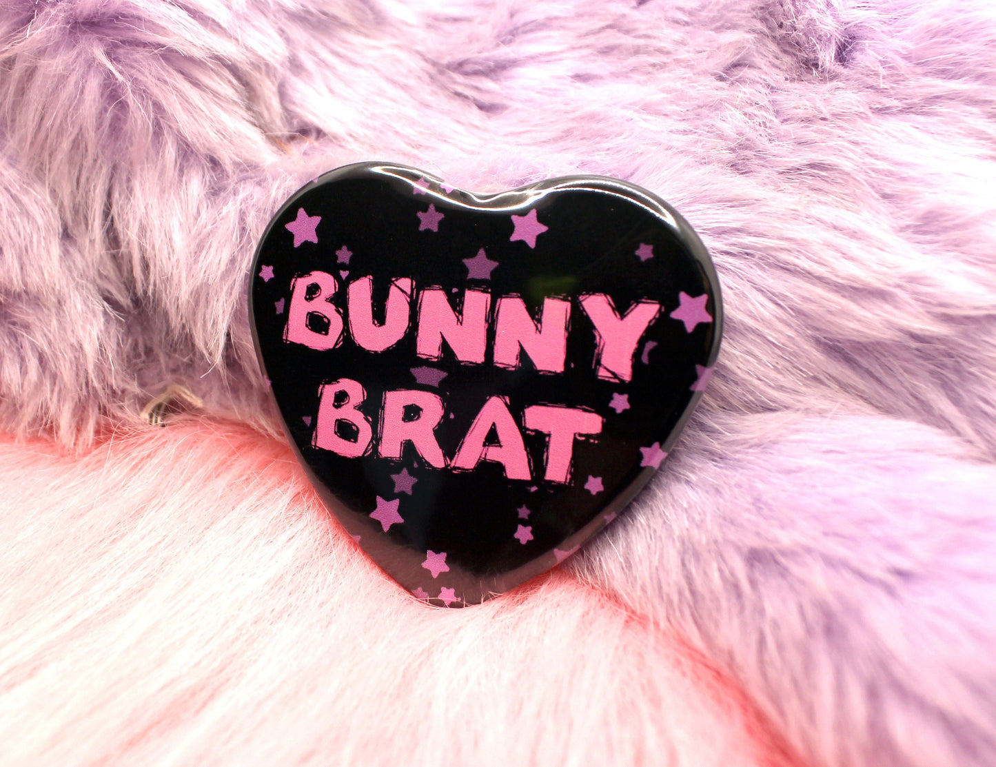 Bunny Brat Heart Badge (55mm)