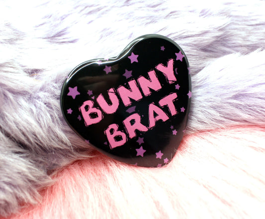 Bunny Brat Heart Badge (55mm)