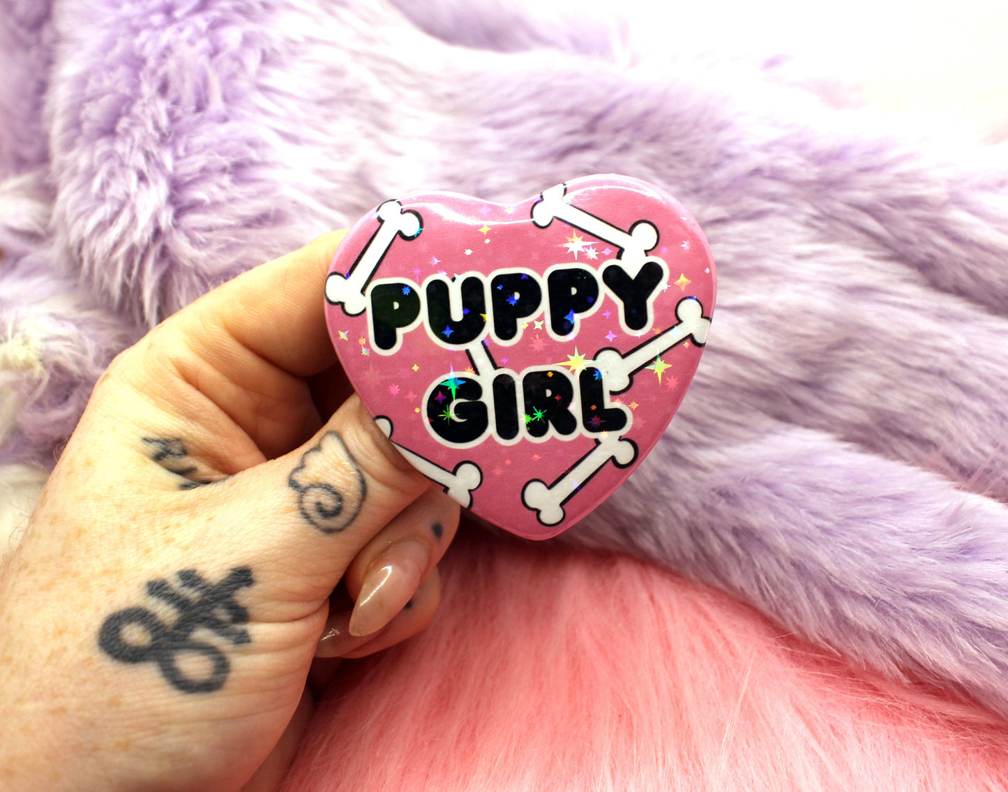 Puppy Girl Heart Badge (55mm)