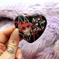 Alastor Hazbin Hotel Ace in the Hole Heart Badge (55mm)