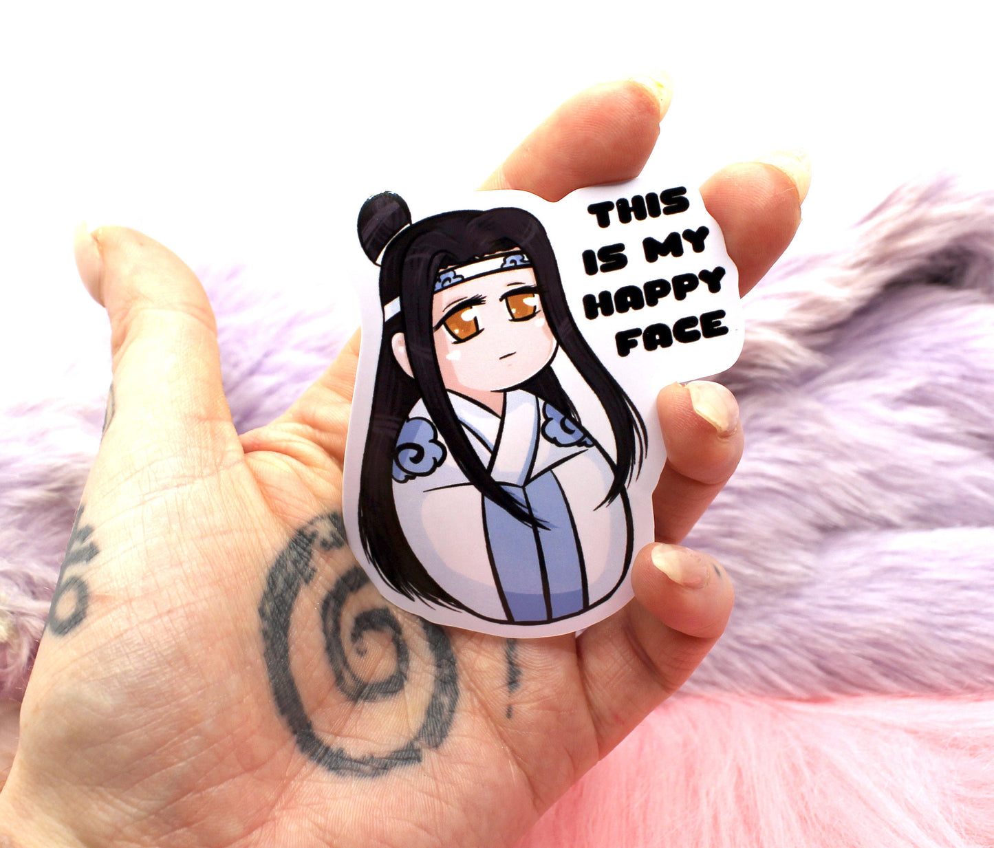 Lan Wangji This Is My Happy Face Sticker (8cm)