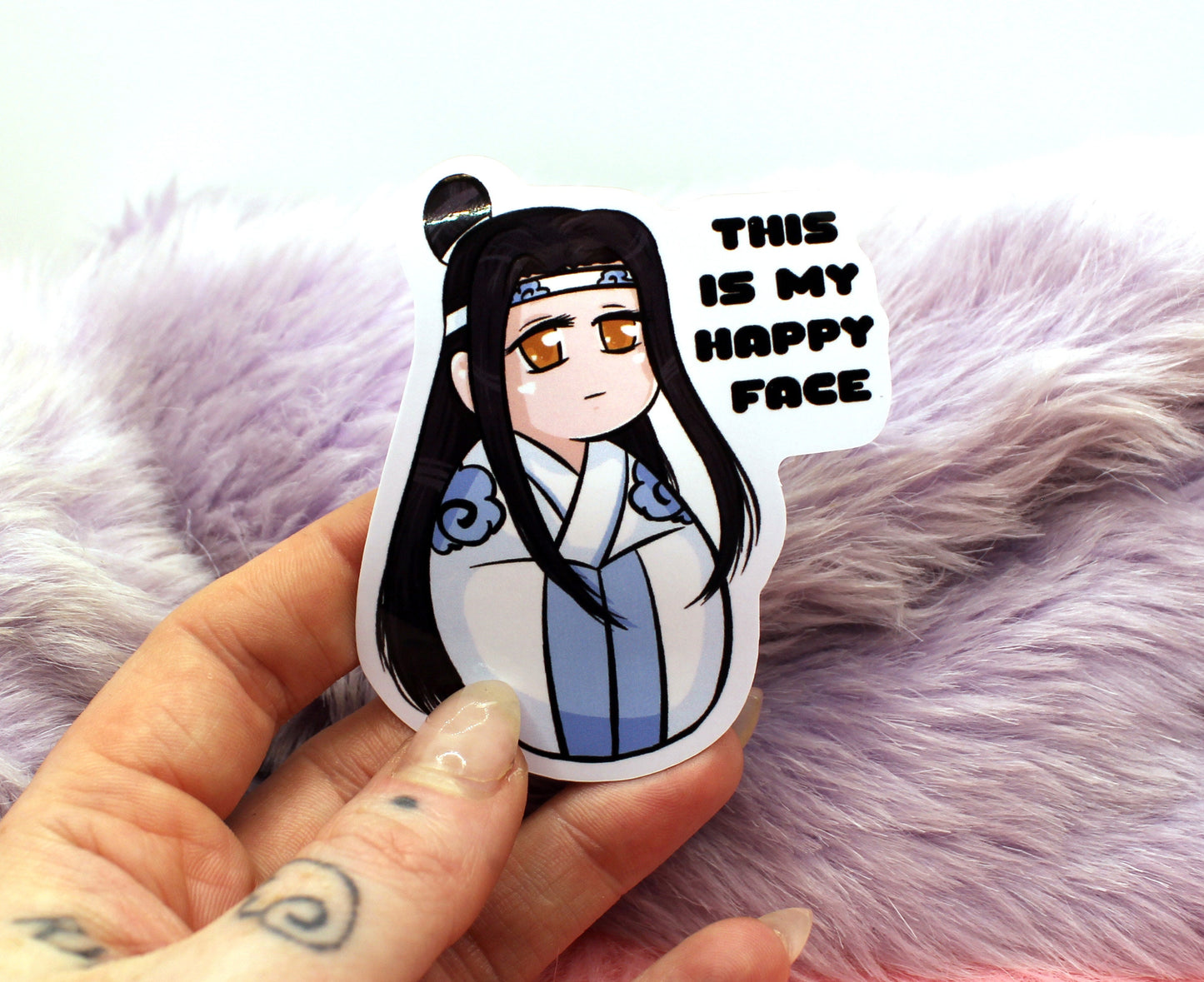 Lan Wangji This Is My Happy Face Sticker (8cm)